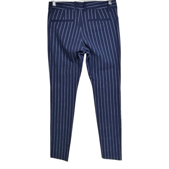 GAP Trouser Pants Sz 4 Navy White Pinstripe Regular Slim Fit Pants Preppy Twee - Picture 3 of 6